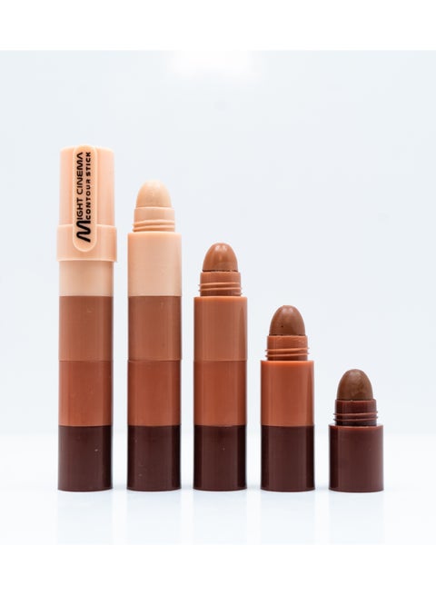 Might Cinema Contour Stick, Multi-Shade Contouring, Cream Formula, 4 Colors Stick